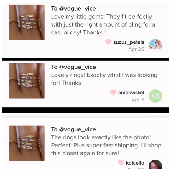 LAST SET! 4 pc stackable gem style rings - Picture 3 of 5